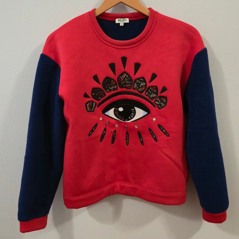 Kenzo Red Eye Sweatshirt with gemstones size S